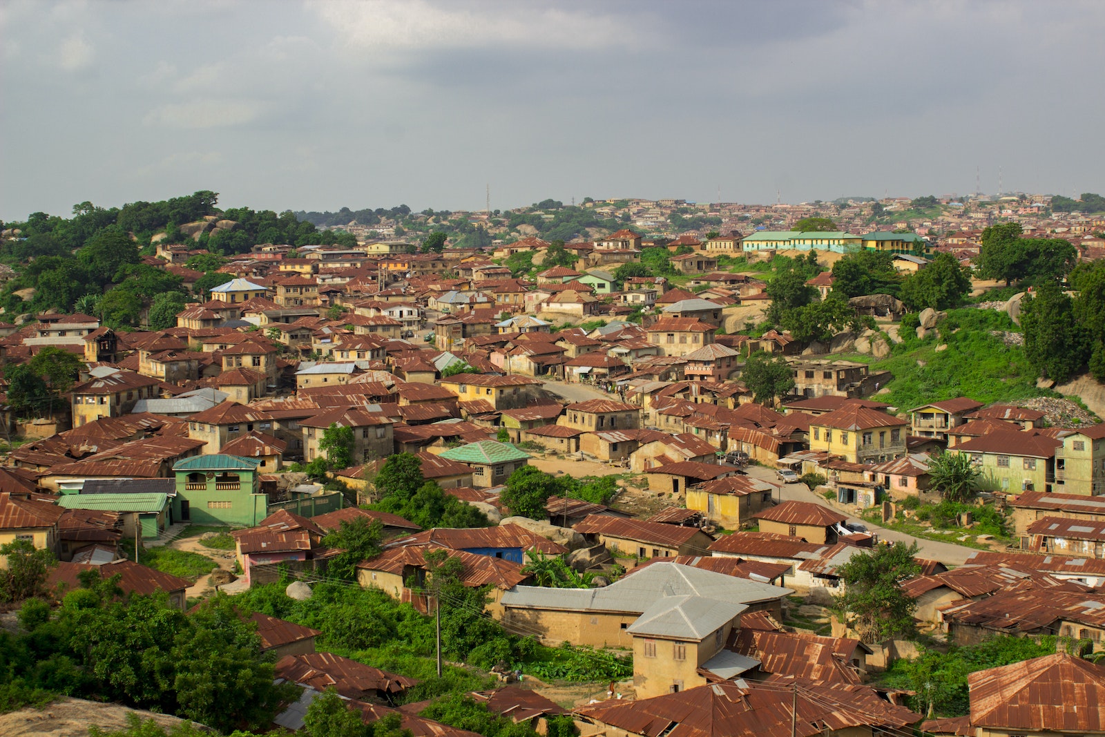 Top View of Houses and Building Roofs in Nigeria